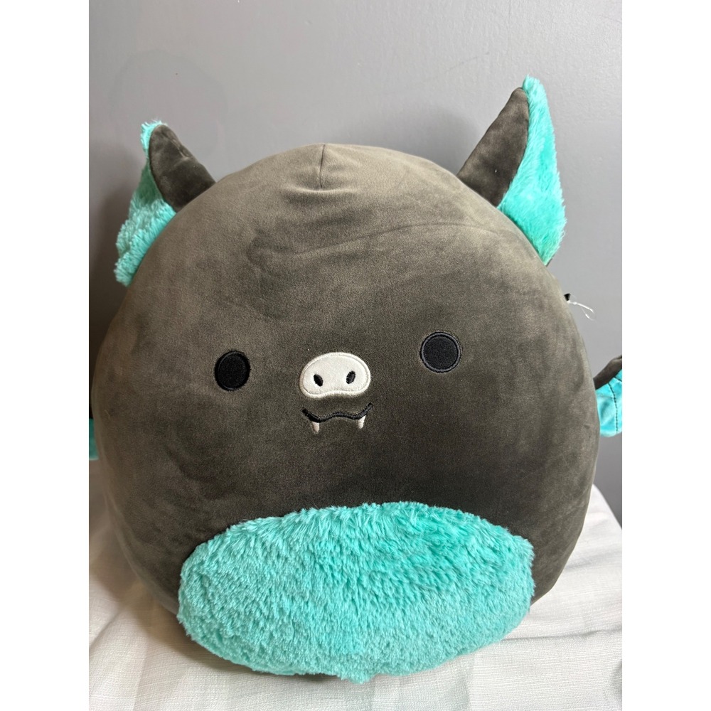 Squishmallows Aldous the Fruit Bat 12 Inch Grey Teal Fuzzy Belly Plush Toy